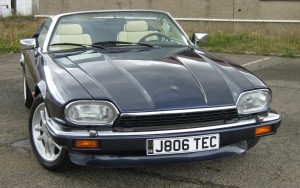 Front view of a dark XJS